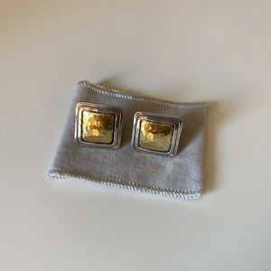 Retired James Avery Square Hammered Earrings